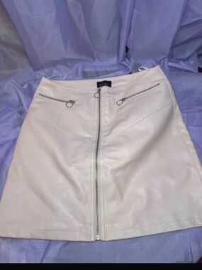 Mark alan Women’s Pale Pink Faux Leather Zip-Front Skirt